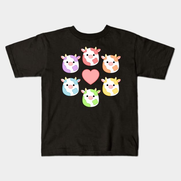 Cows Kids T-Shirt by BeanieBabe